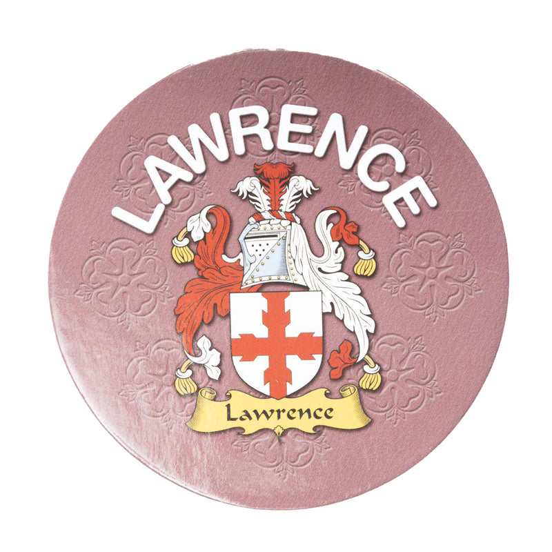 Clan/Family Name Round Cork Coaster Lawrence