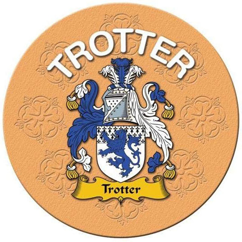 Clan/Family Name Round Cork Coaster Trotter