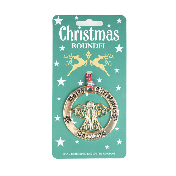 Christmas Roundel Gold Angel