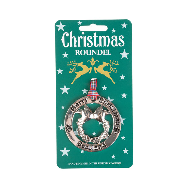 Christmas Roundel Silver Christmas Wreath