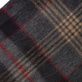 Pure Cashmere Tartan Blanket Fine Check Grey