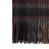 Pure Cashmere Tartan Blanket Fine Check Grey