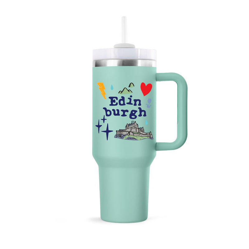 Edinburgh Cup 40Oz With Straw Frosty Green