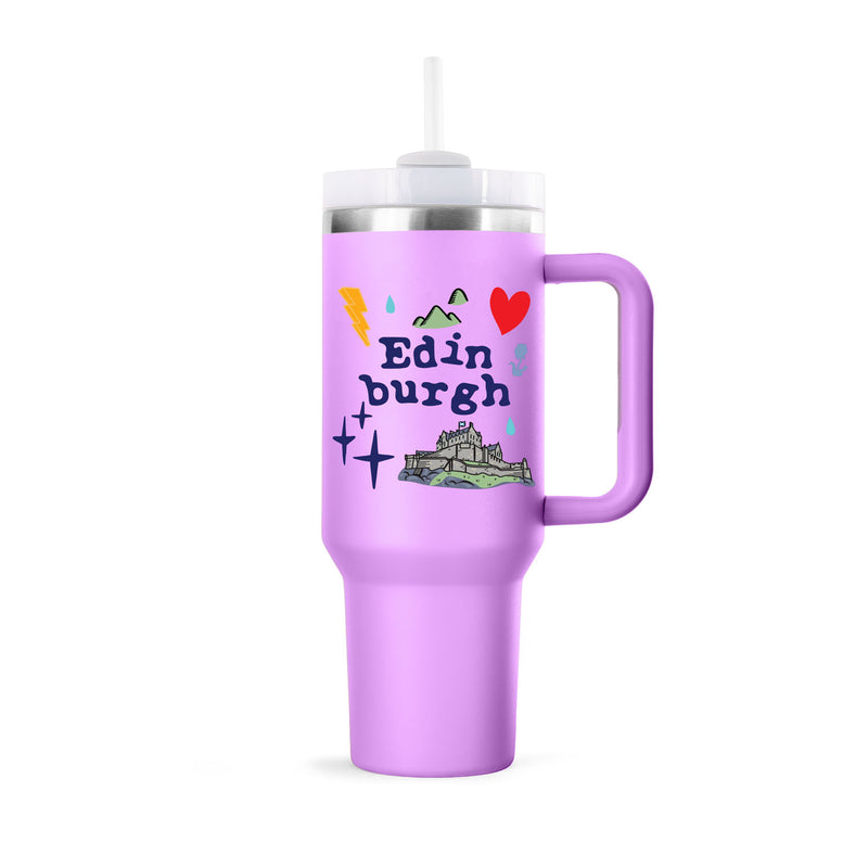 Edinburgh Cup 40Oz With Straw Violet Tulle