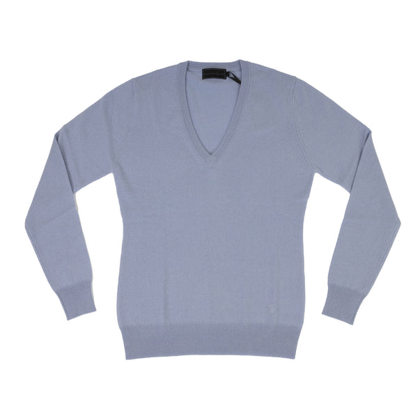 100% Cashmere Alice V Neck Moonblue