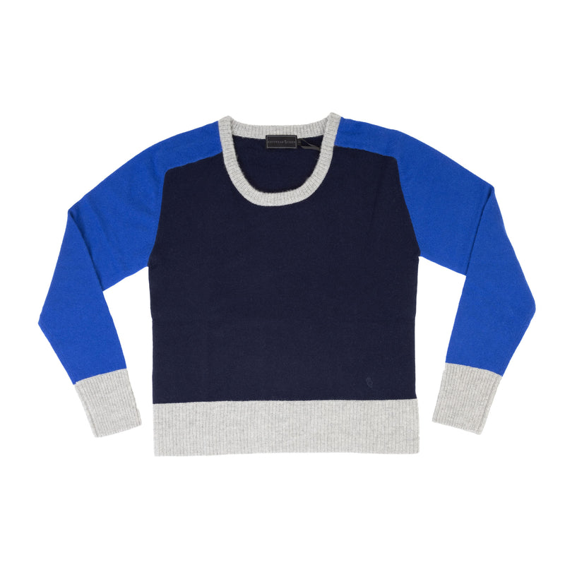 100% Cashmere Alex Crew Neck Navy Mix