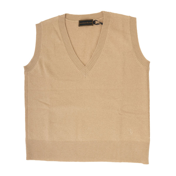 30% Cashmere V Tank Hazelnut