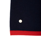 30% Cashmere Colour Block Poncho Navy Red White