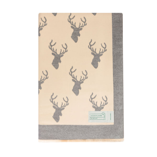 New Stag Super Soft Stole Cream/Light Grey