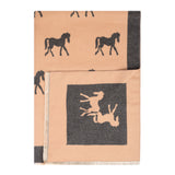 New Horse Super Soft Stole Dk Beige/Dk Grey