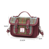 Harris Tweed Edinburgh Satchel Macleod Tartan / Oxblood