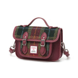 Harris Tweed Edinburgh Satchel Green/Red/Black Tartan / Oxblood