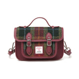 Harris Tweed Edinburgh Satchel Green/Red/Black Tartan / Oxblood