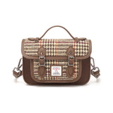 Harris Tweed Edinburgh Satchel Brown And Beige Glen Check / Light Brown