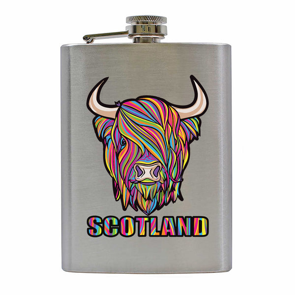 Flask Bright Highland Cow