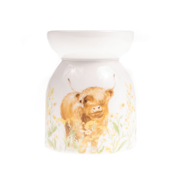 Highland Cow Floral Wax Melt Burner