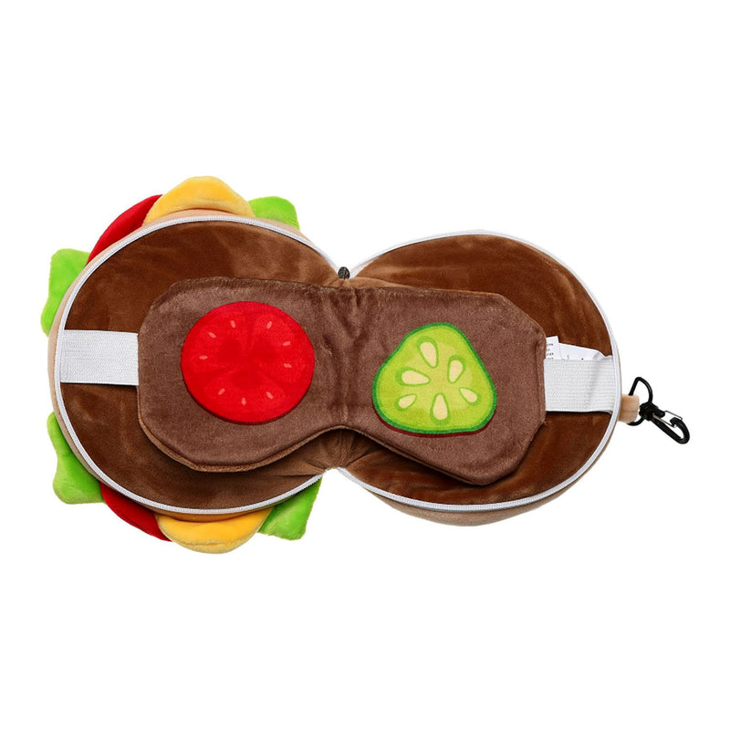 Relaxeazzz Burger Travel Pillow Eye Mask