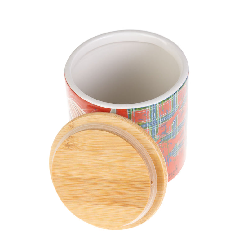 Tartan Paint Ceramic Canister Boxed