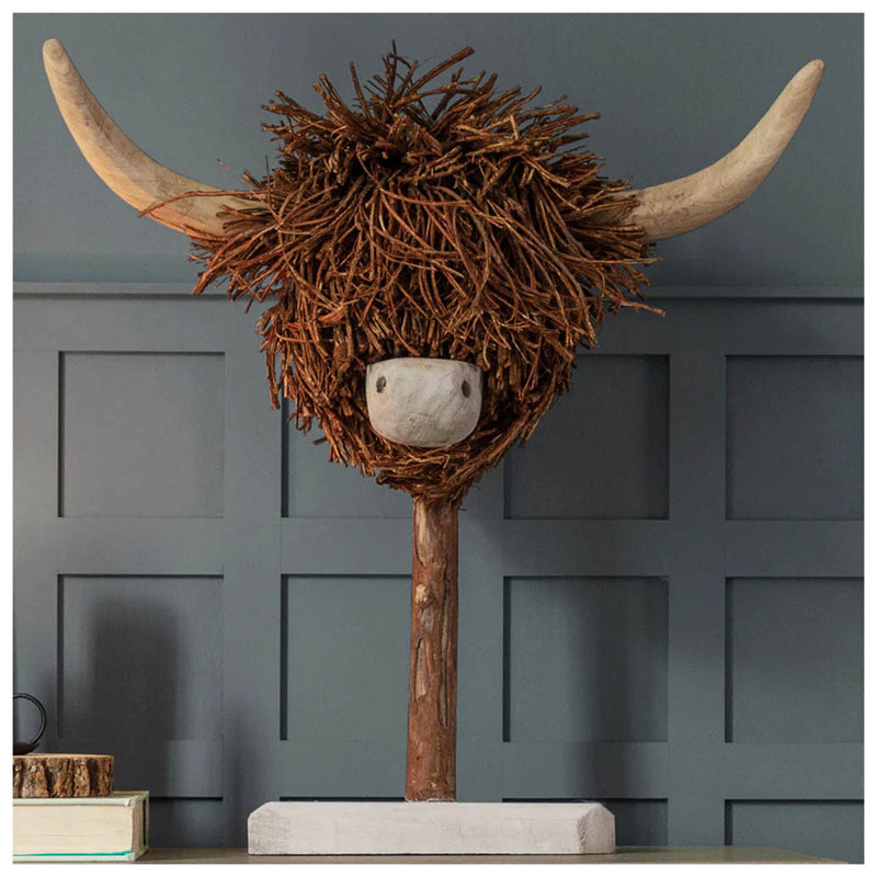 Wooden Sculpture Highland Cow