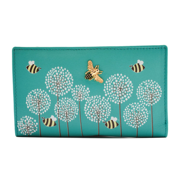 Moonflower Compact Bee Purse Turquoise