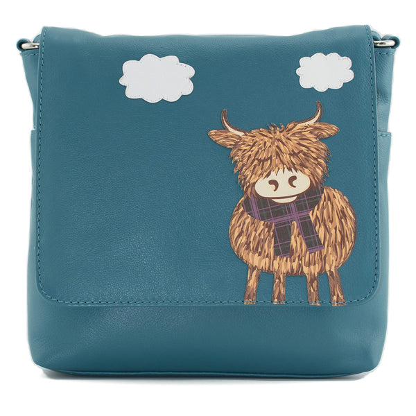 Bella Cross Body Bag With Flap Teal