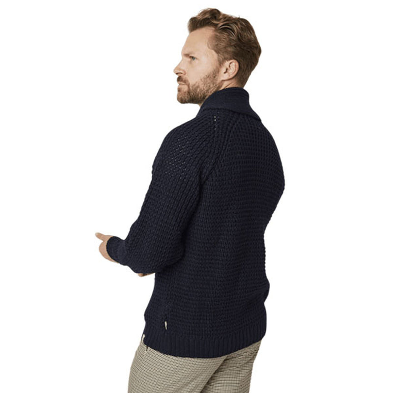 Mens Peregrine Waffle Shawl Navy