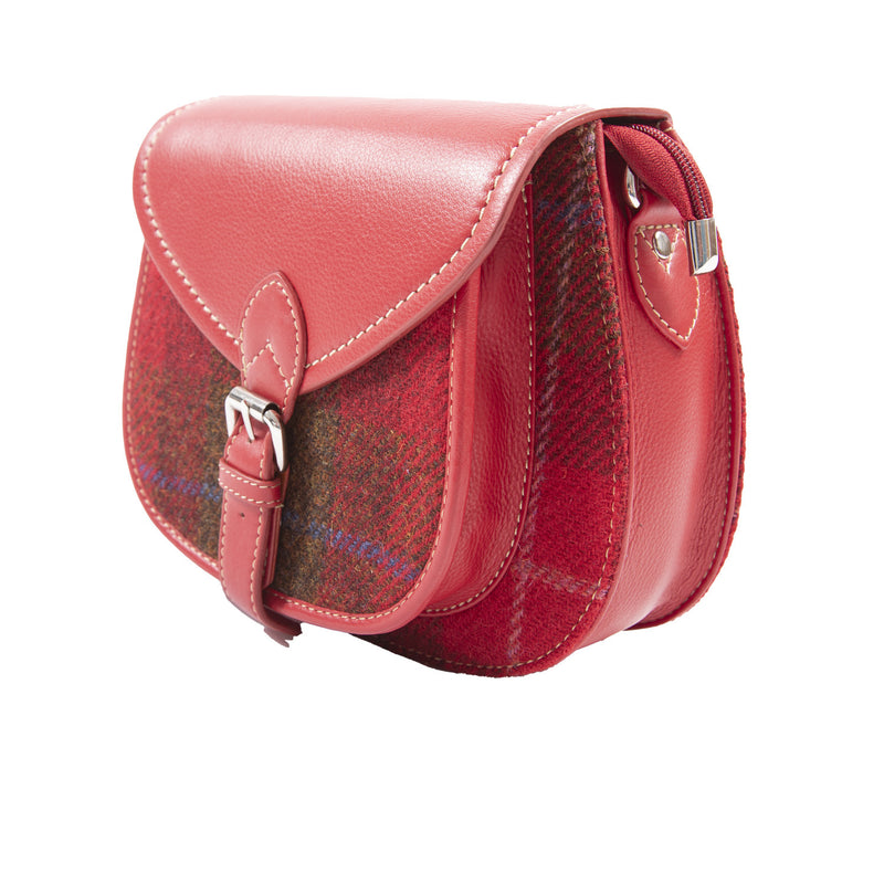 Ladies Ht Leather Shoulder Bag Red Check / Red