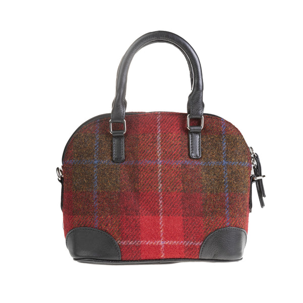 Ladies Ht Leather Hand Bag Red Check A / Black