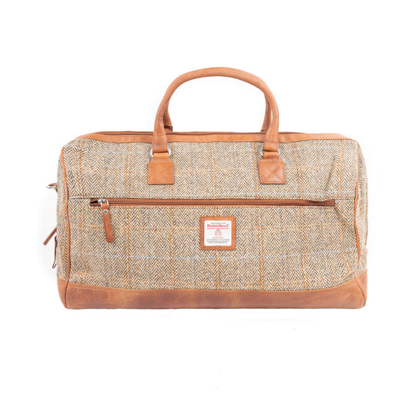 Ht Leather Weekender Bag Tan & Brown Herringbone / Tan