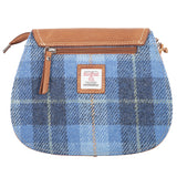 Ladies Ht Leather Shoulder Bag Blue Check / Tan