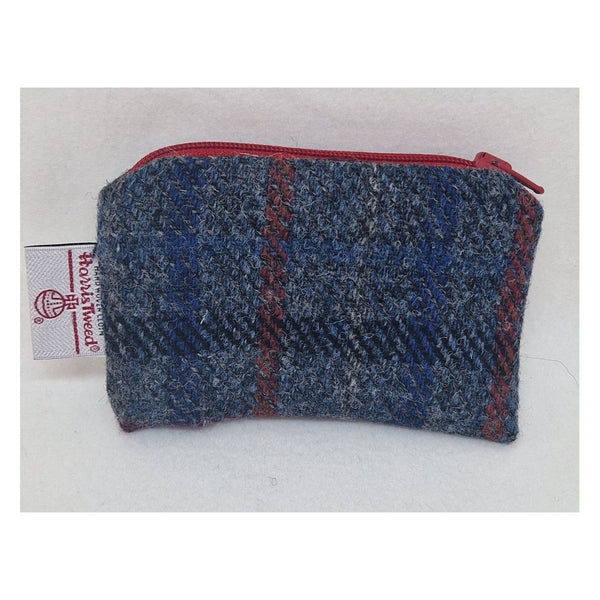 Harris Tweed Zip Coin Purse Navy