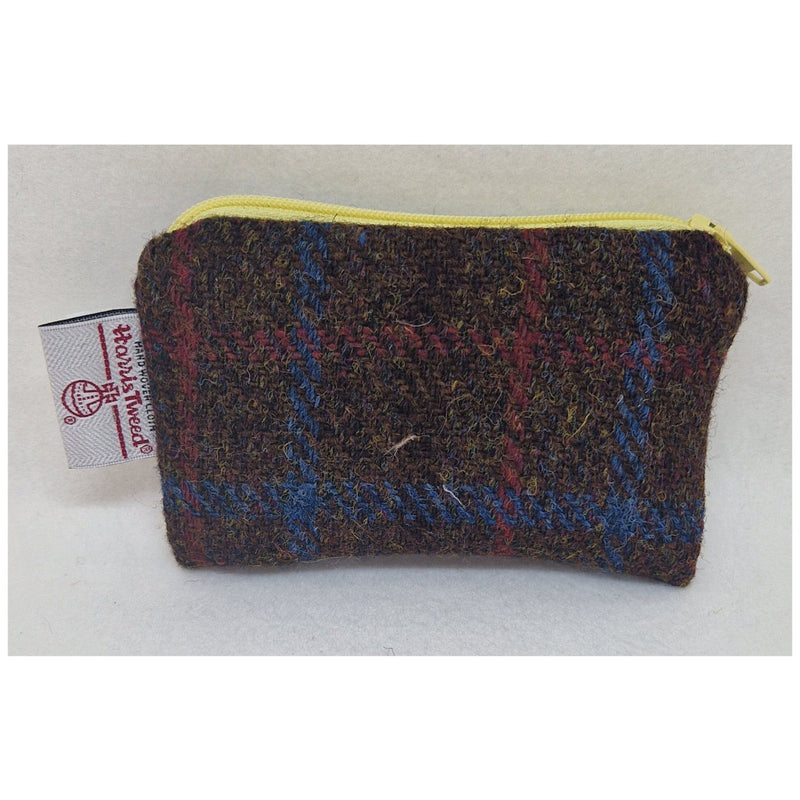 Harris Tweed Zip Coin Purse Brown