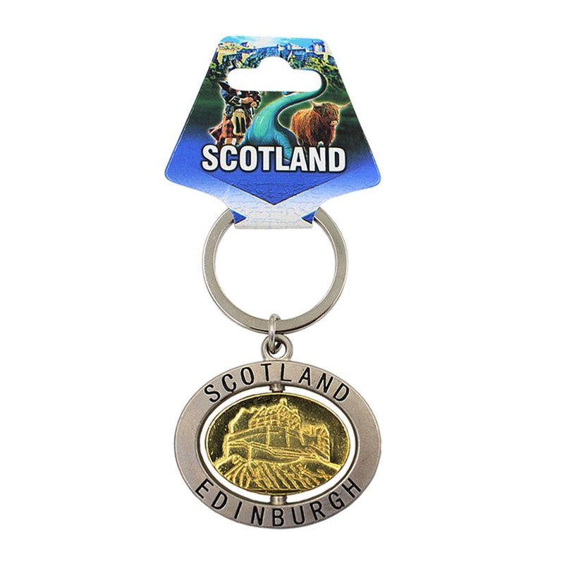 Edinburgh Castle Spinner Key Ring