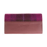 Ladies Envelope Purse Purple Check