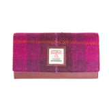 Ladies Envelope Purse Purple Check