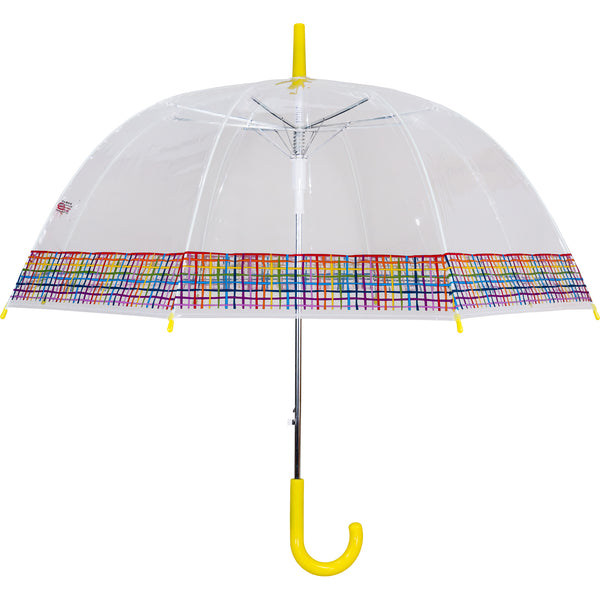 Multicoloured Check Border Dome Umbrella