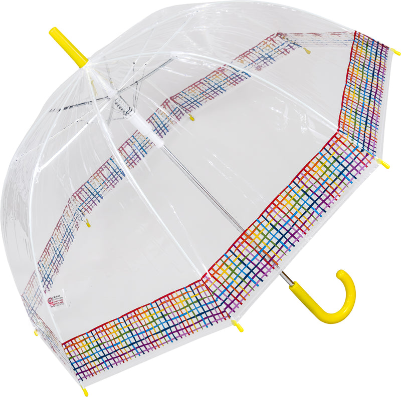 Multicoloured Check Border Dome Umbrella