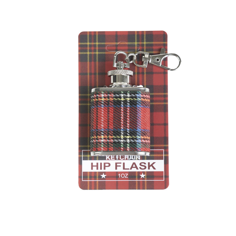 1Oz Tartan Hip Flask Keyring