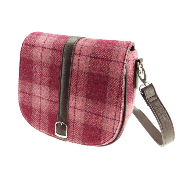 Harris Tweed Ladies Shoulder Bag - Beauly Salmon Pink Check