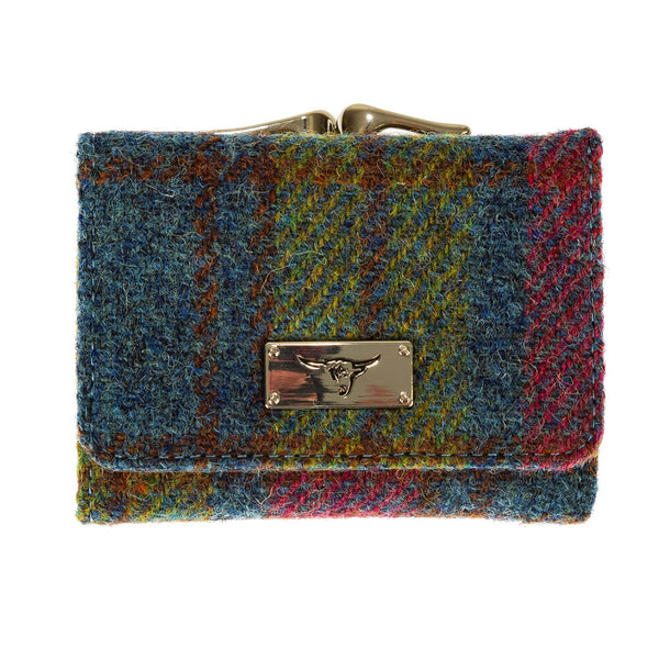 Unst Clasp Purse With Card Section Multi Colour Tartan