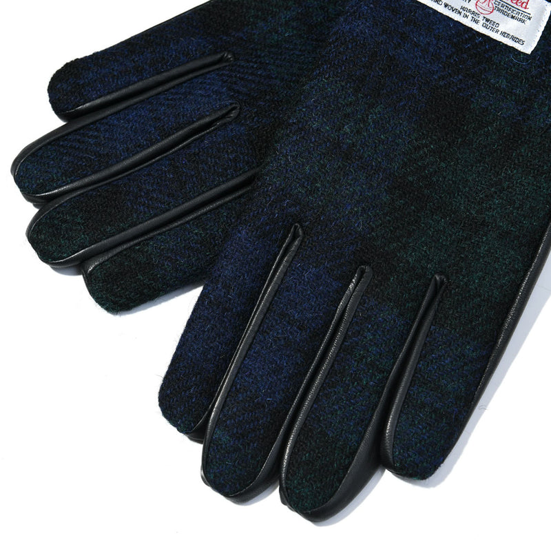 Ladies Harris Tweed Gloves Black Watch