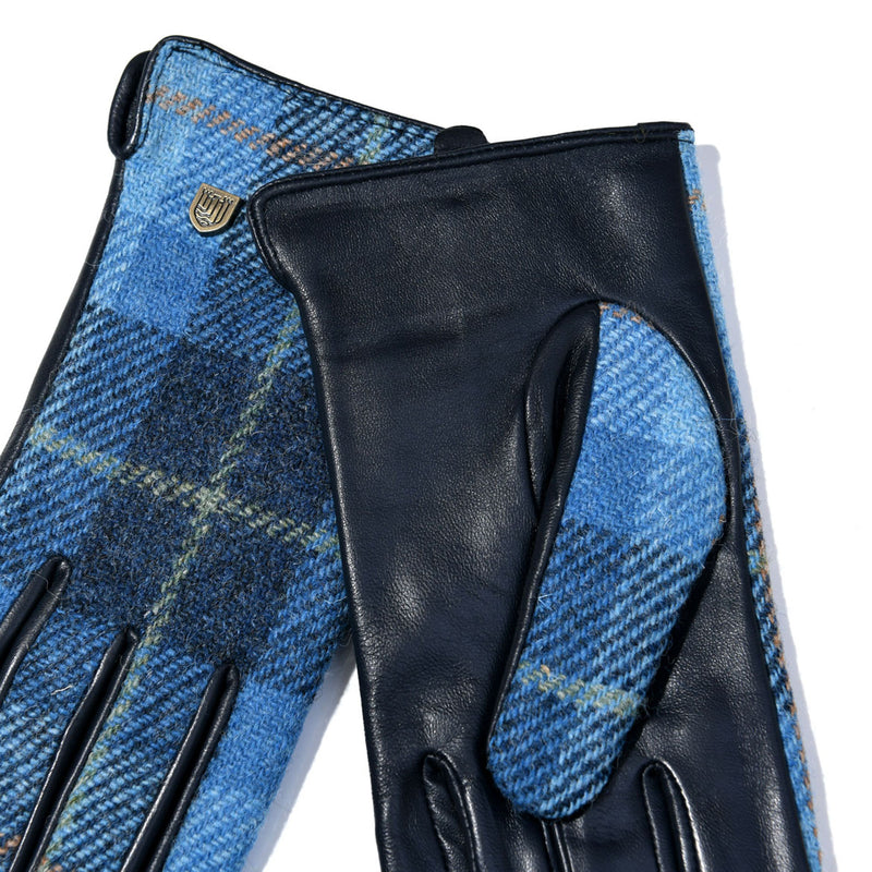 Ladies Harris Tweed Gloves Blue