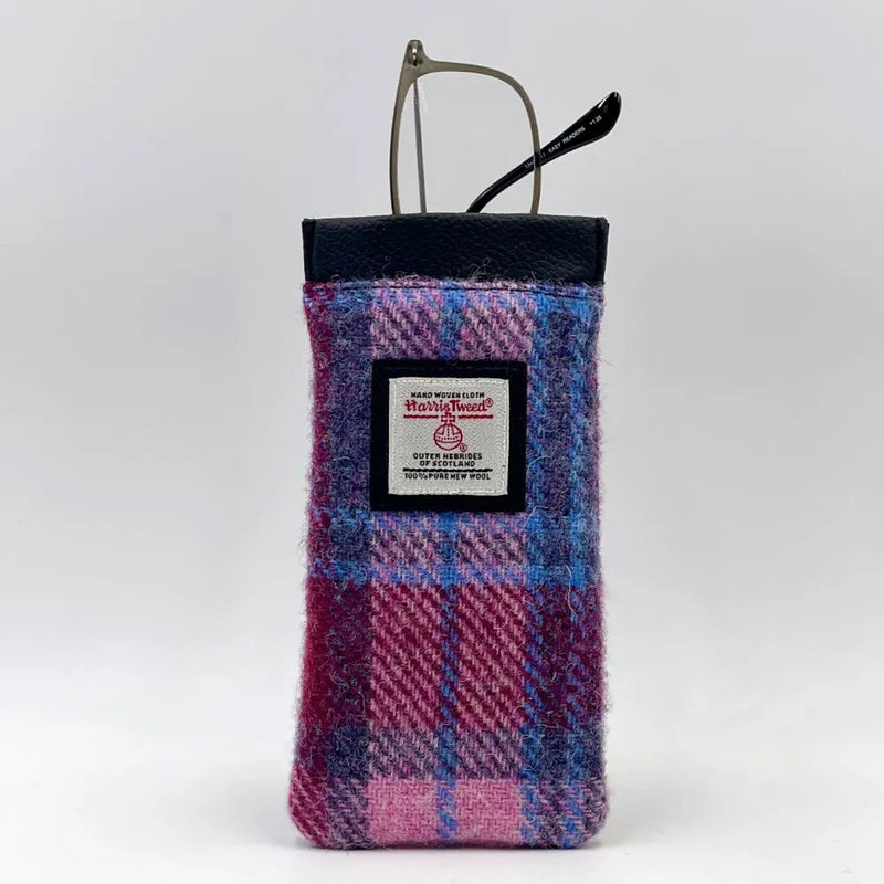 Harris Tweed Glasses Case Pink Check