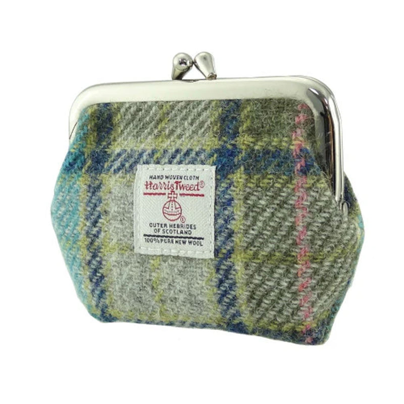 Harris Tweed Small Pouch Turqoise Tartan