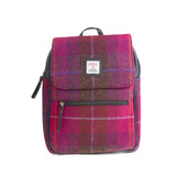 Ladies Ht Leather Foldover Backpack Cerise Check / Black