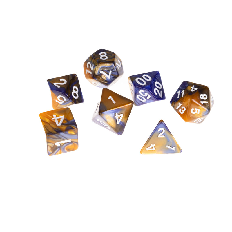 Dice Elemental - Gold And Dark Blue, Cla