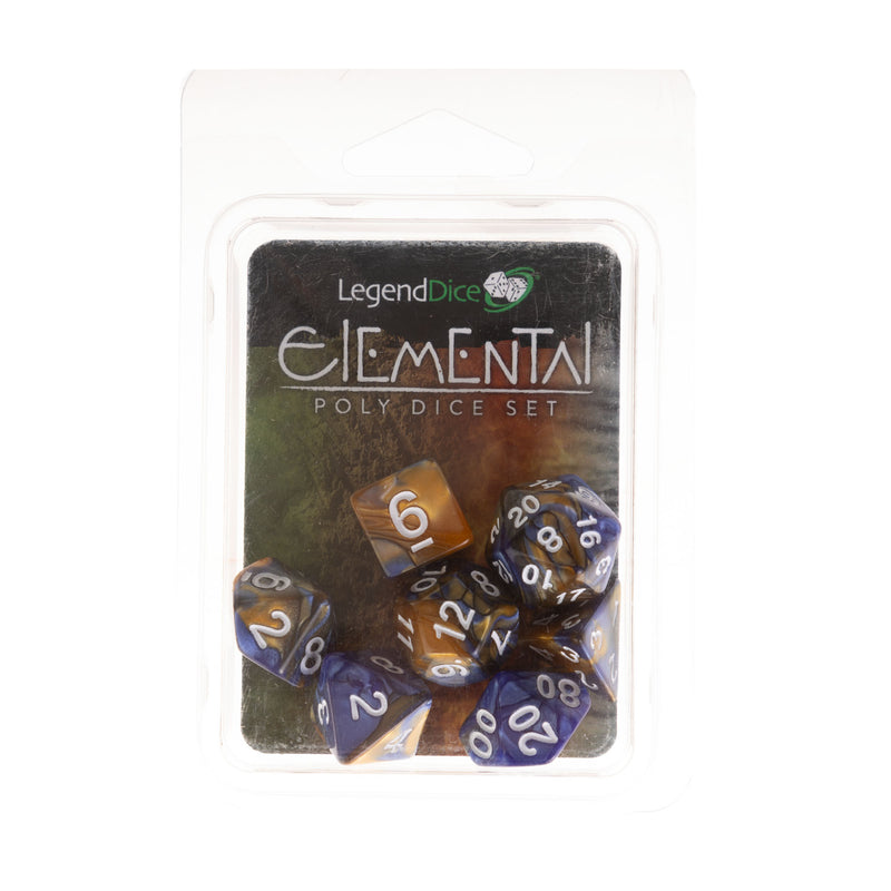 Dice Elemental - Gold And Dark Blue, Cla