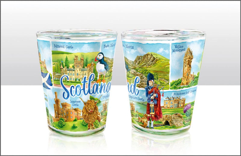 Scotland Watercolour Shot Glass