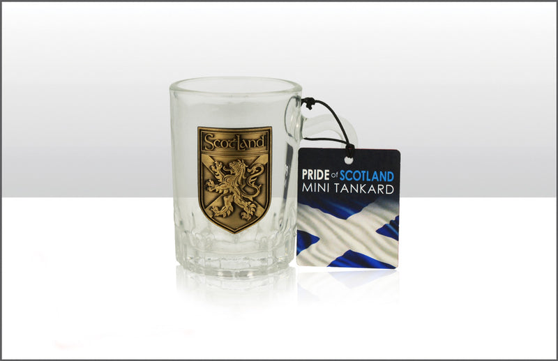 Scotland Lion Metal Plaq Mini Glass Tan