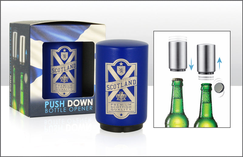 Scotland Push Down Bottle Opener Blue